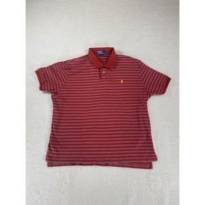 Polo by Ralph‎ Lauren Men’s Size 2XL Red Stripe 1/4 Button Down Collared Shirt